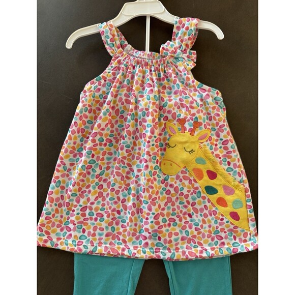 KIDS HEADQUARTERS Little Girls Draw-Straps Printed Tunic&Capri Leggings Set 5T - Picture 4 of 9